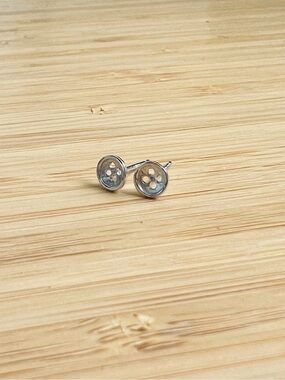 925 Starling Silver Button Stud Earrings - Minimalist